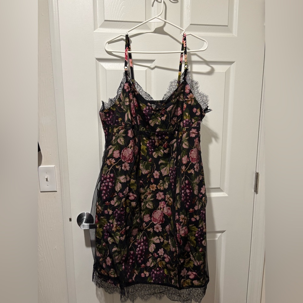 NWT Anthropologie Grape Floral Slip Dress